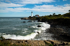 Surf Rolls in Near Portland Head Lighthouse in Maine